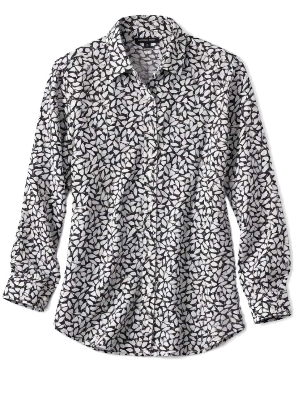 Michael Kors Navy Blue White Print Button Up Career Blouse Cotton S